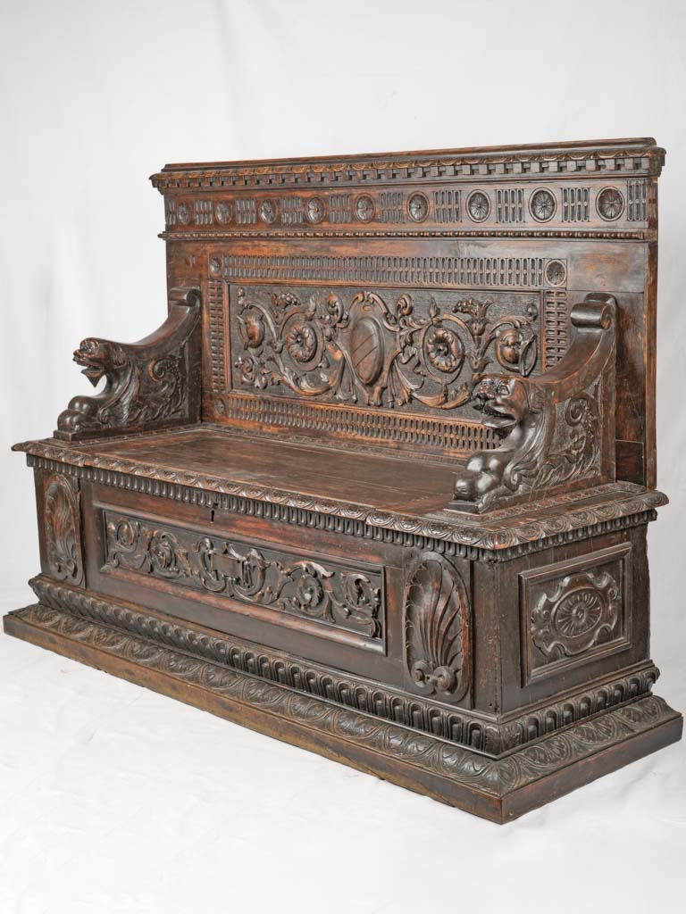 Solid carved walnut Renaissance Revival