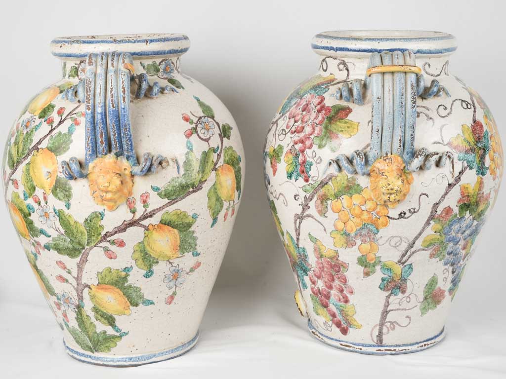 Hand-painted vintage Sienna pottery vessels