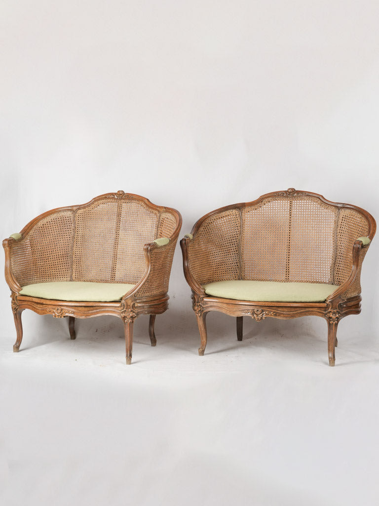 19th century French floral settees