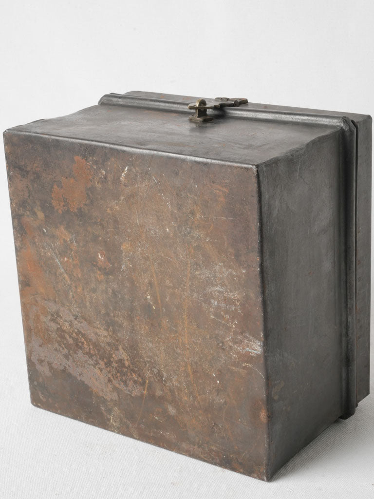 Authentic weathered iron box