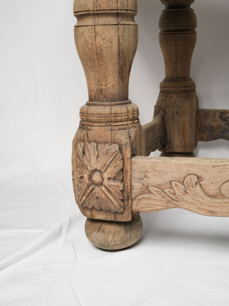 Charming antique scalloped-front oak table