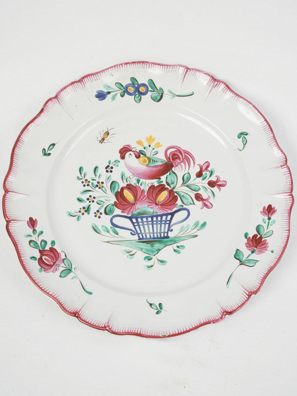 Antique French hand-painted faience platter