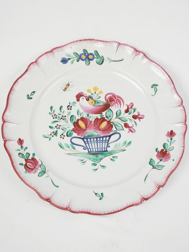 Antique French hand-painted faience platter