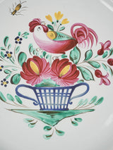 Colorful hand-painted French faience platter