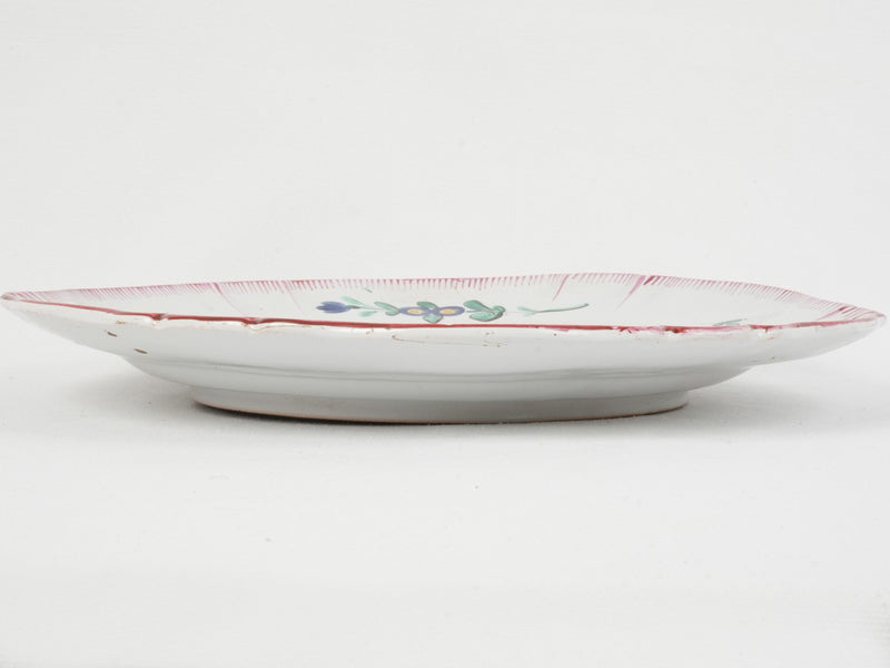 Striking red rooster motif ceramic platter