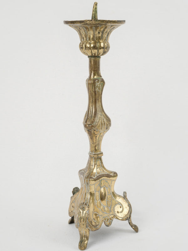 Ornate, Gilded, 19th Century, Brass Candlestick