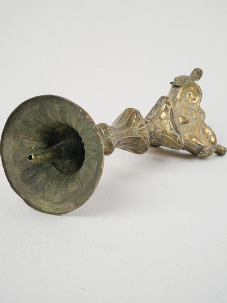 Warm, Fluted, Gilded, 19th Century Candle Holder