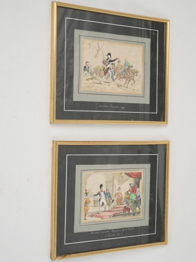 Authentic historical Napoleonic era engravings