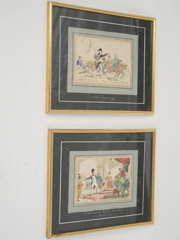 Authentic historical Napoleonic era engravings