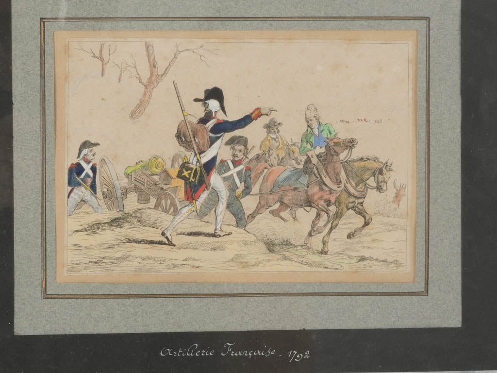 Colorized Napoleonic era battle engravings