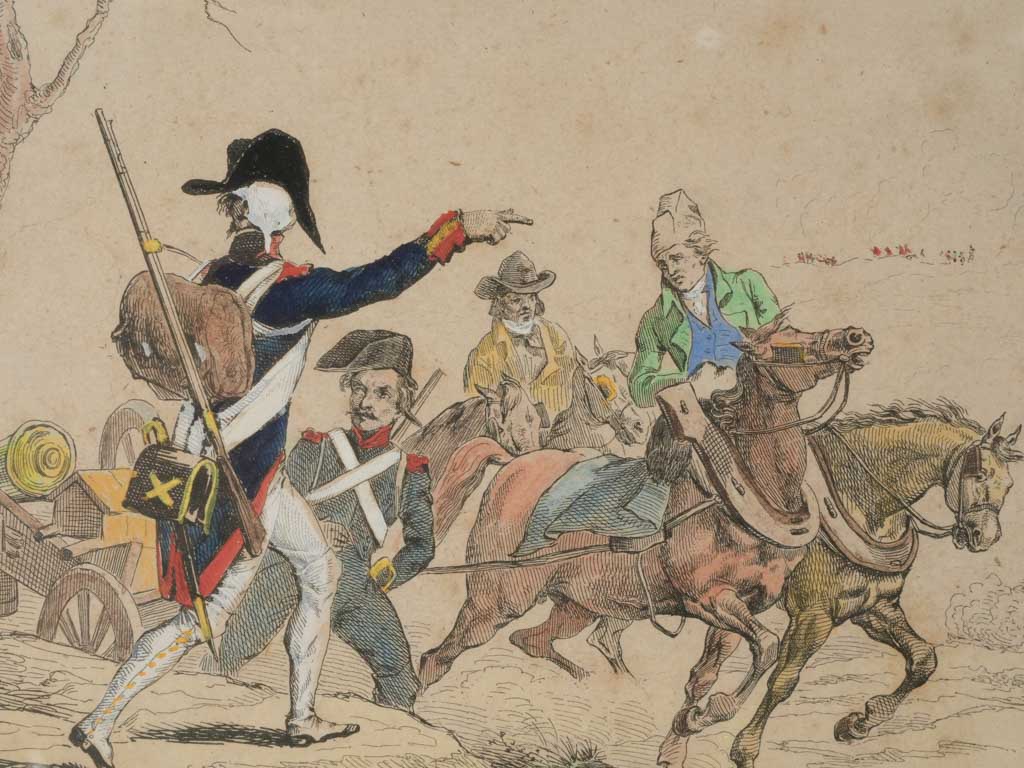 Vivid and intense Napoleonic battle engravings