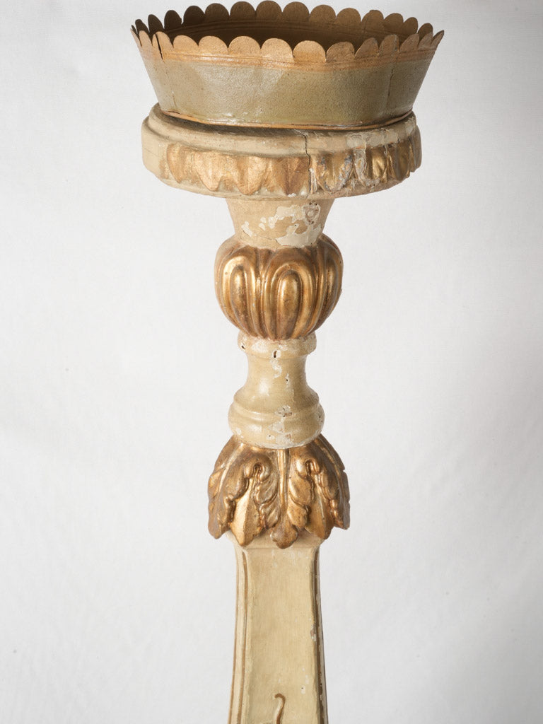 Nineteenth-century gilt accented church candlestick