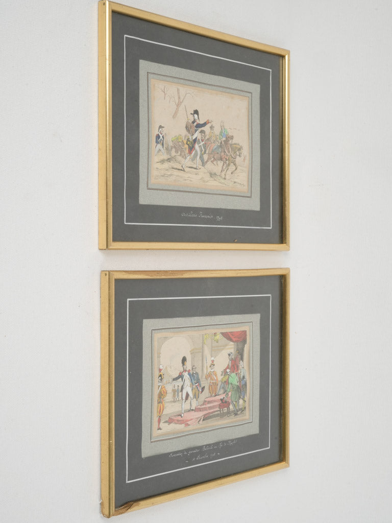 Framed Napoleonic commemorative engravings