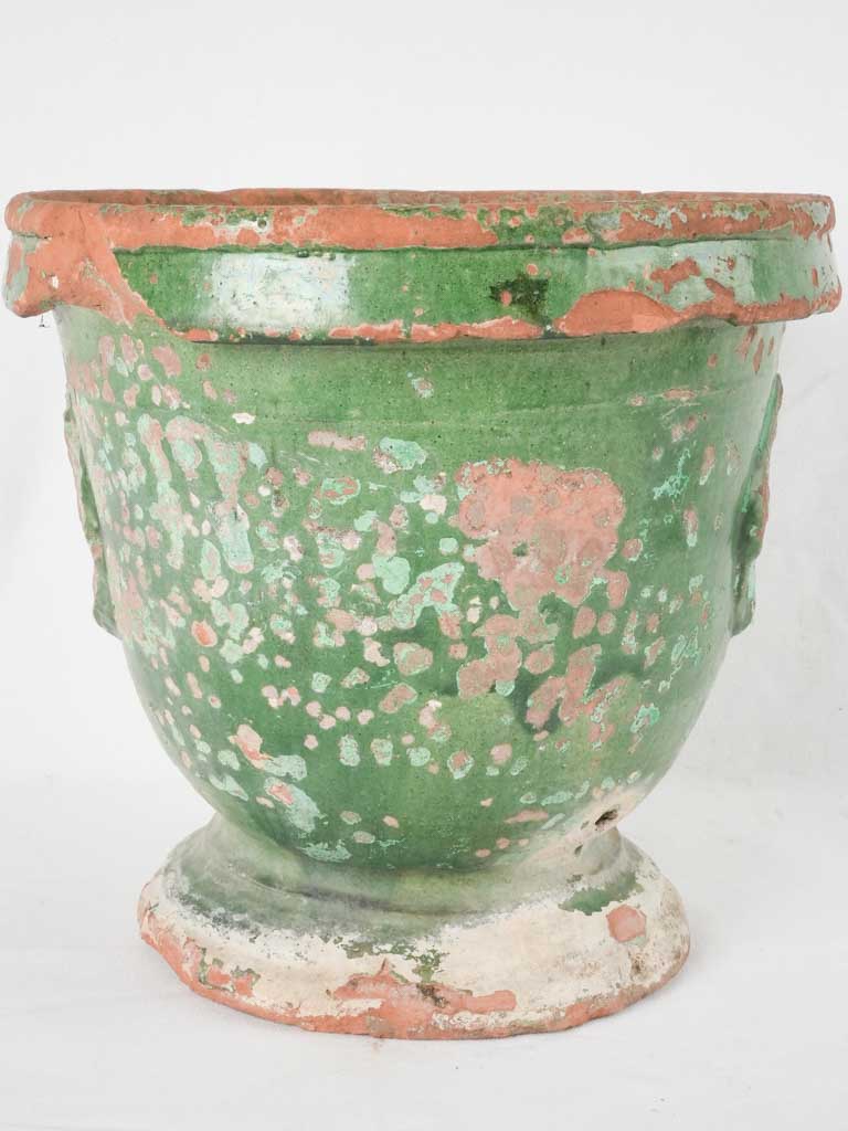 Small 18th century Anduze Planter w/ timeworn green patina 13"