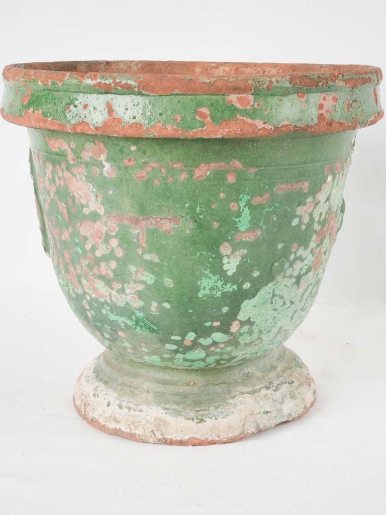 Small 18th century Anduze Planter w/ timeworn green patina 13"