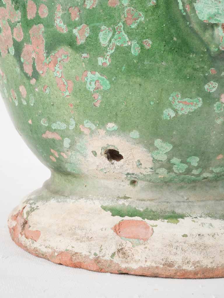 Small 18th century Anduze Planter w/ timeworn green patina 13"