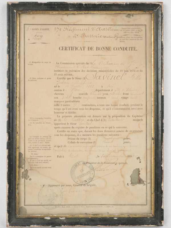 Authentic French Military Document 