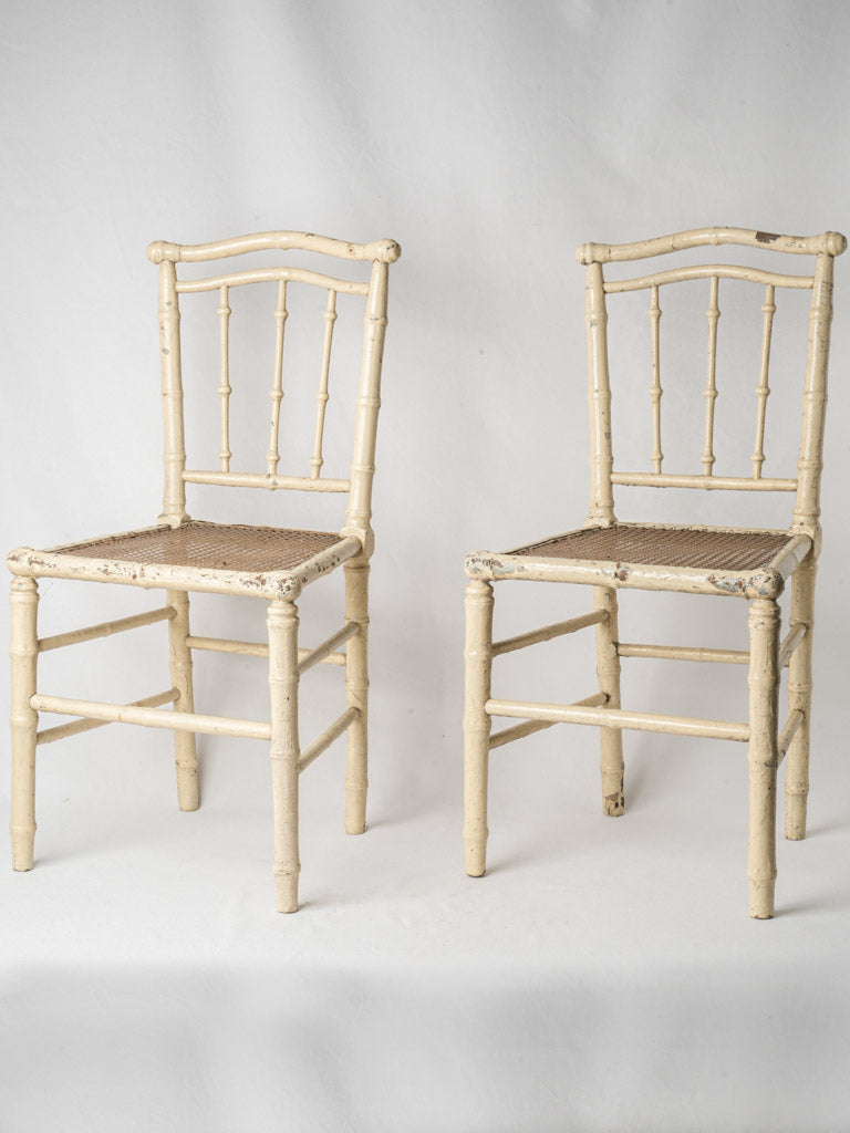 Early 1900s elegant caned chairs  