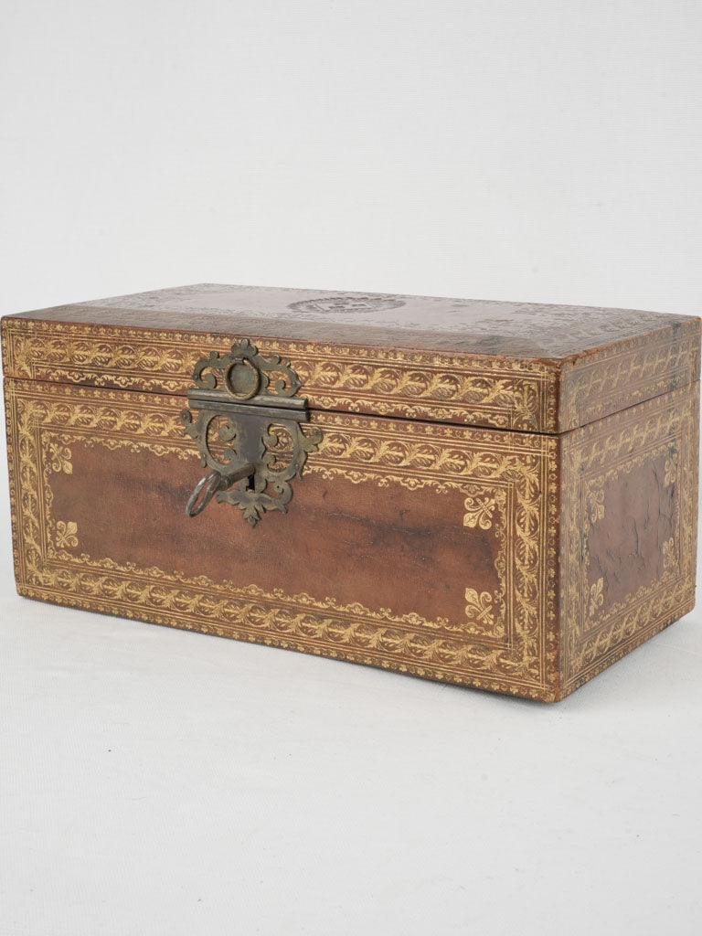 Early 18th-century French gilt leather coffer