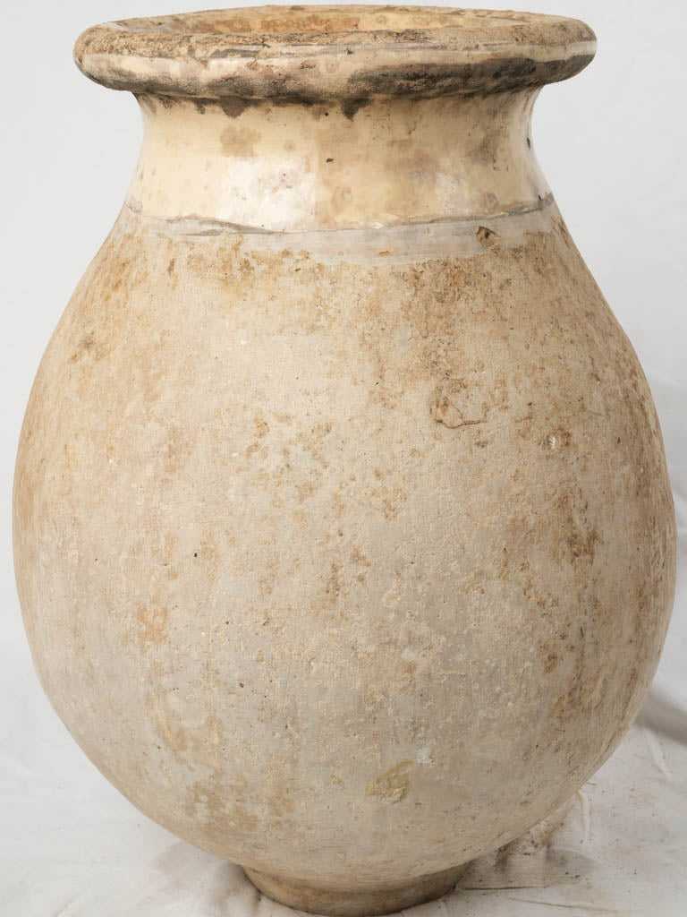 Glazed historic French pottery jar