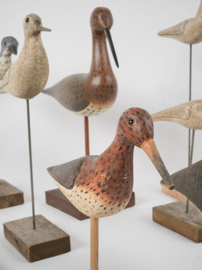 Aged French hunting decoy sculptures