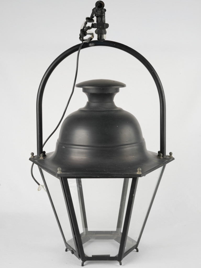 Large antique French lantern with loop handle 37¾"