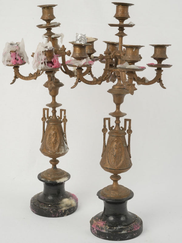 Vintage goldish alloy candelabras