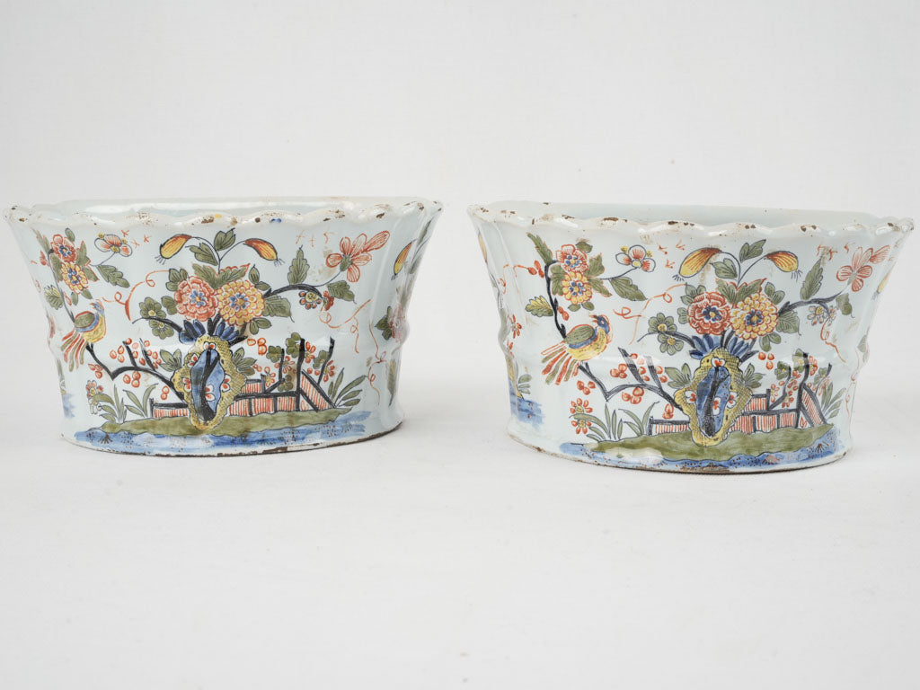 Delightful French ceramic planter vases