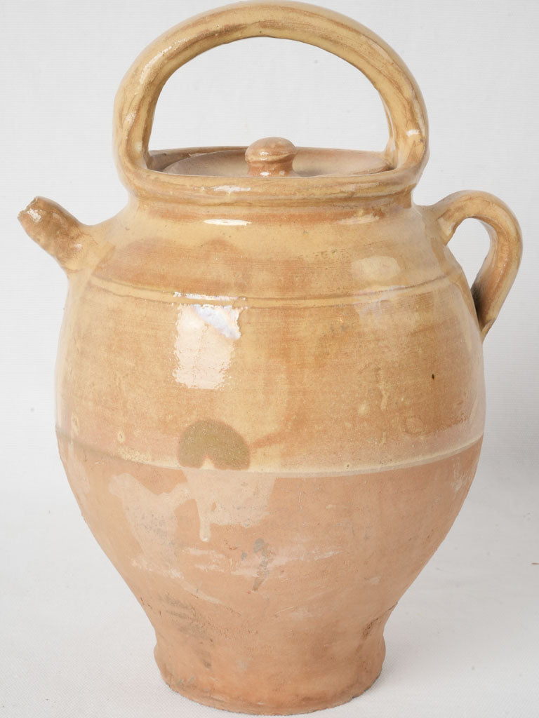 Original lid-covered antique village ewer