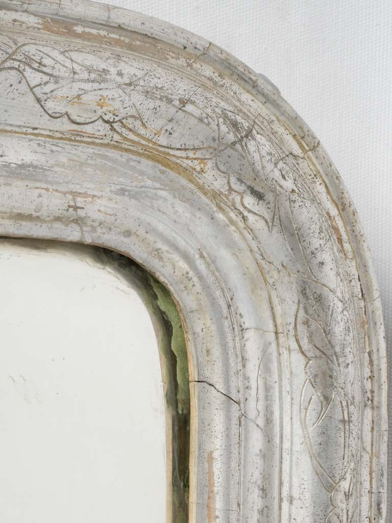 Aged wooden Louis Philippe mirror