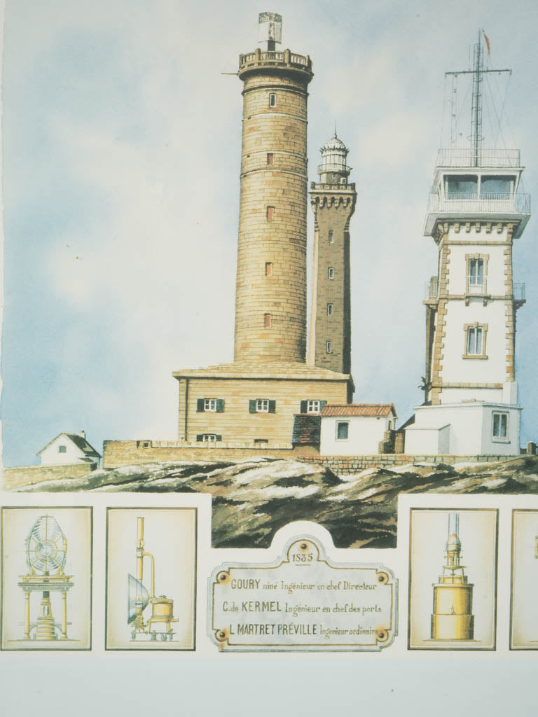 Educational historical maritime lighthouse illustration 