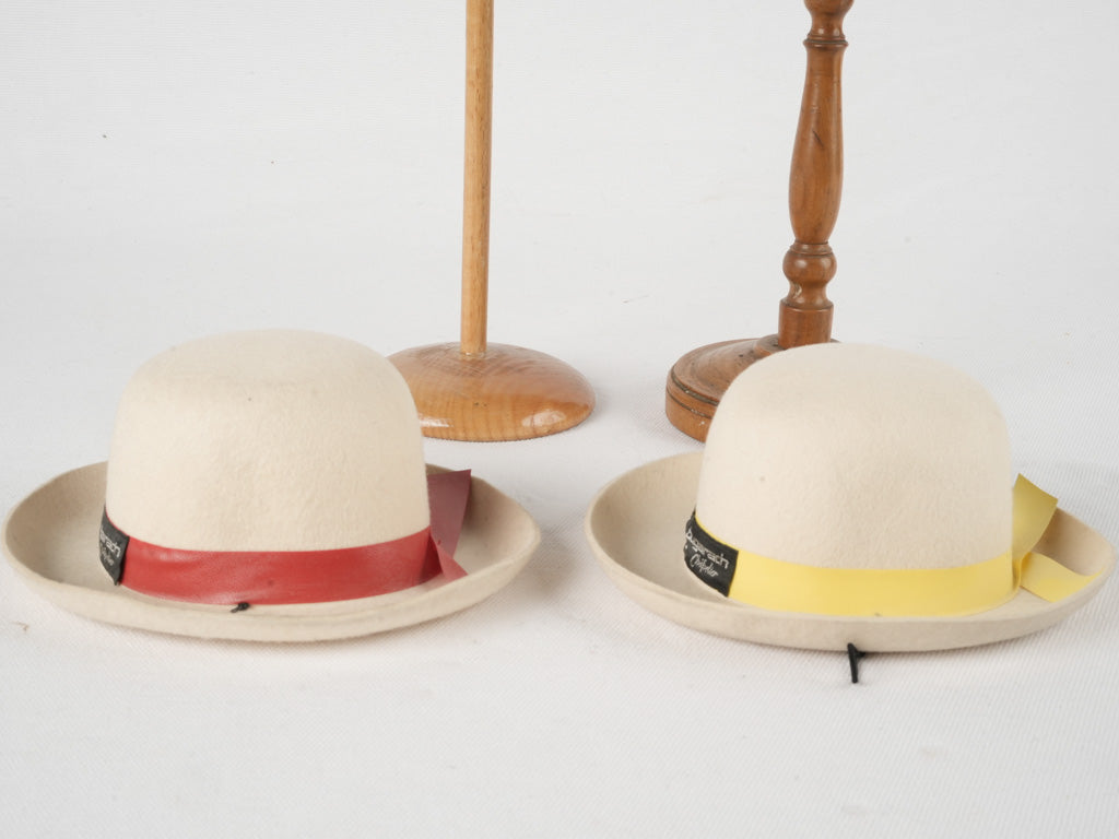 Collection of 2 miniature felt hats - milliner's samples