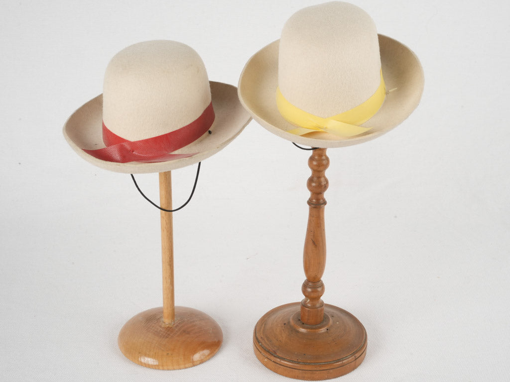 Collection of 2 miniature felt hats - milliner's samples