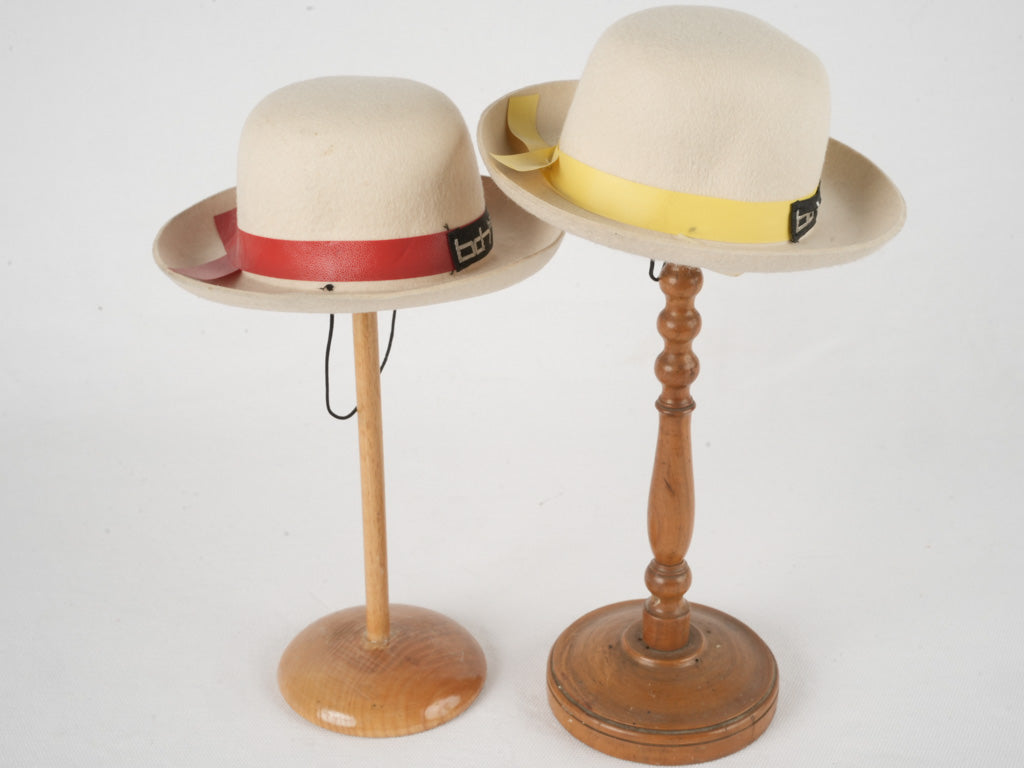 Collection of 2 miniature felt hats - milliner's samples