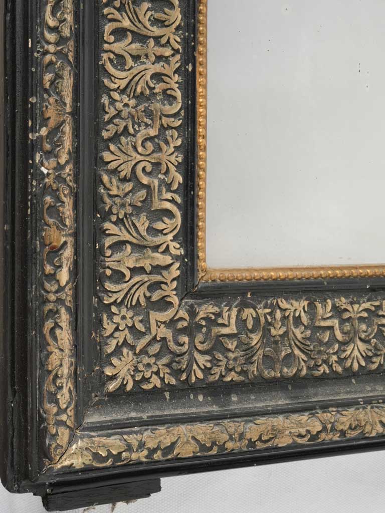 Distinctive, copper-inlay Napoleon III mirror