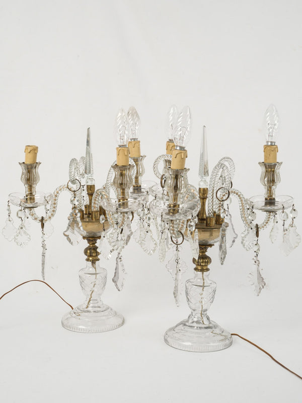 Vintage Crystal Girandoles Lamps