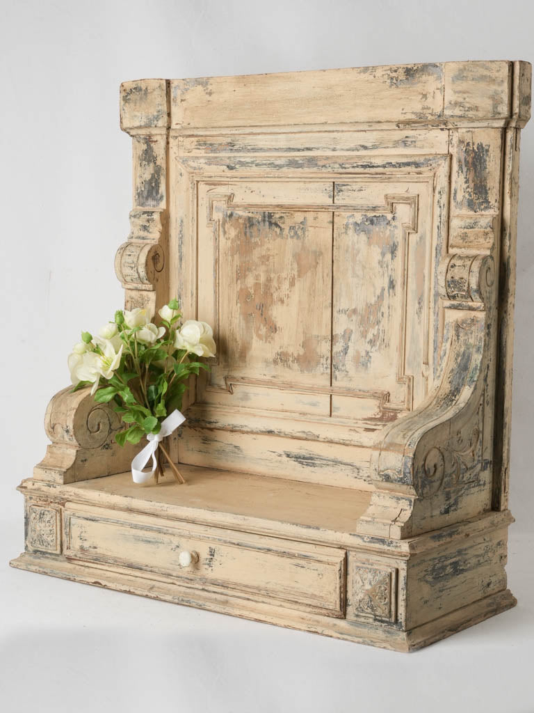 Antique carved French country shelf  