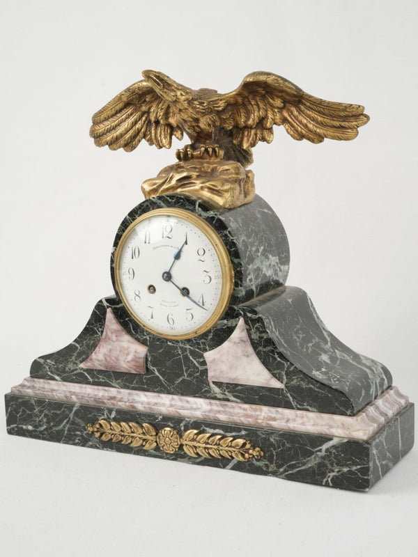 Antique French Bronze Eagle Mantel Clock