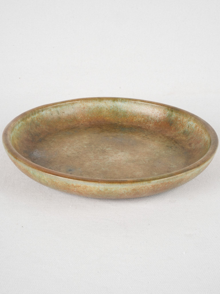 Vintage rustic stoneware round plate