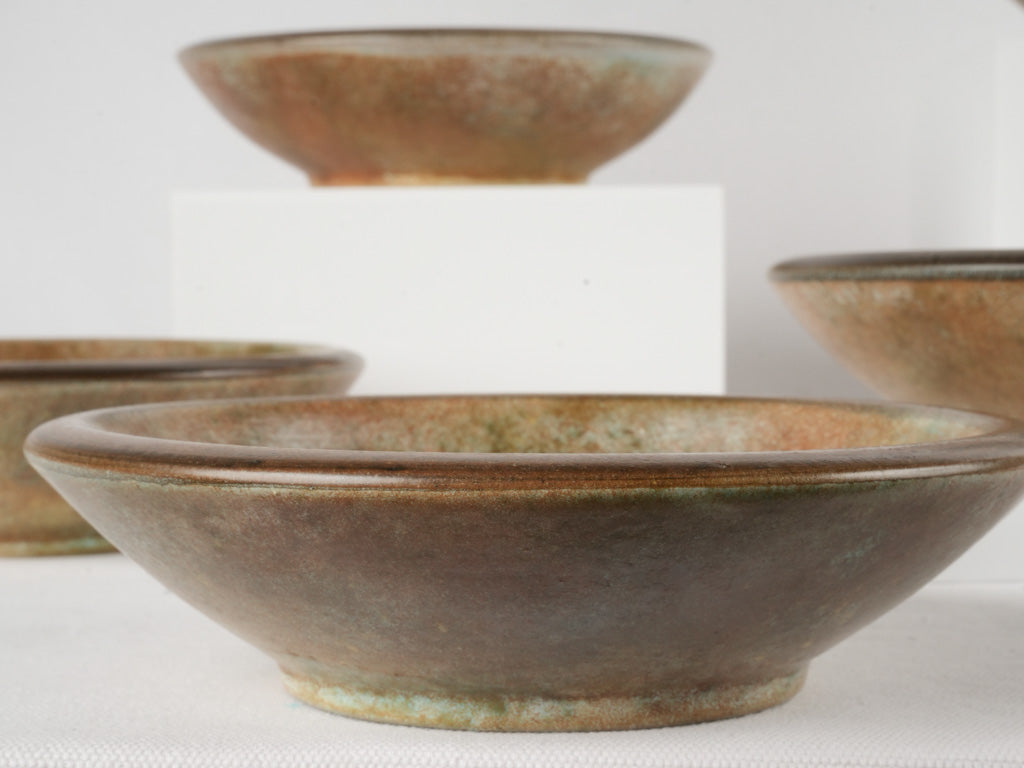 Rustic brown green bowls  