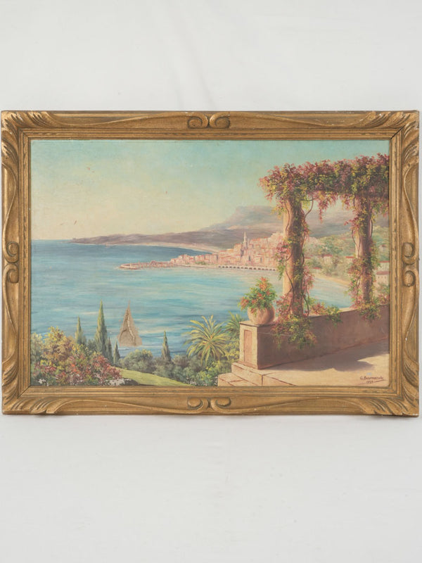 Timeless Mediterranean coastline seascape painting