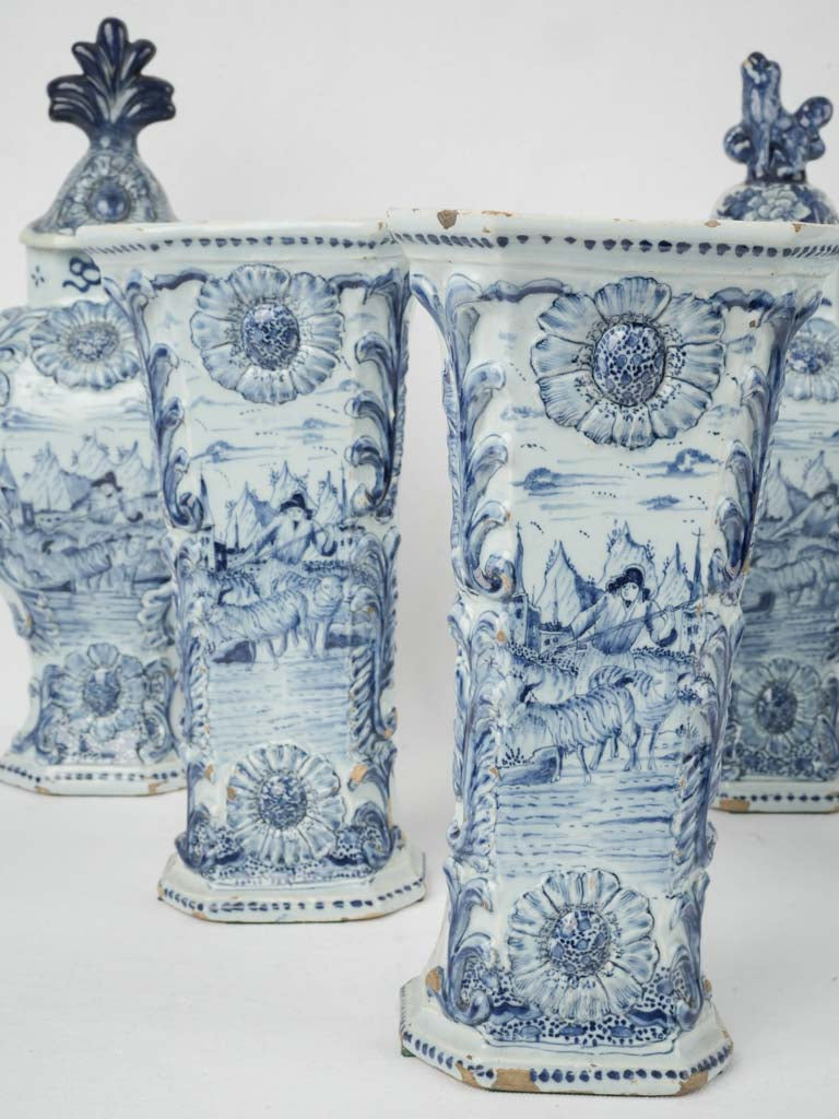 Exquisite 18th-century ceramic garniture