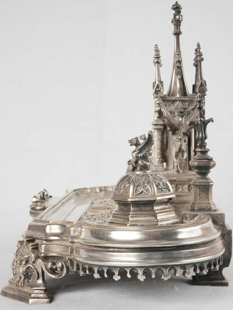 Decorative columned architectural inkwell statement