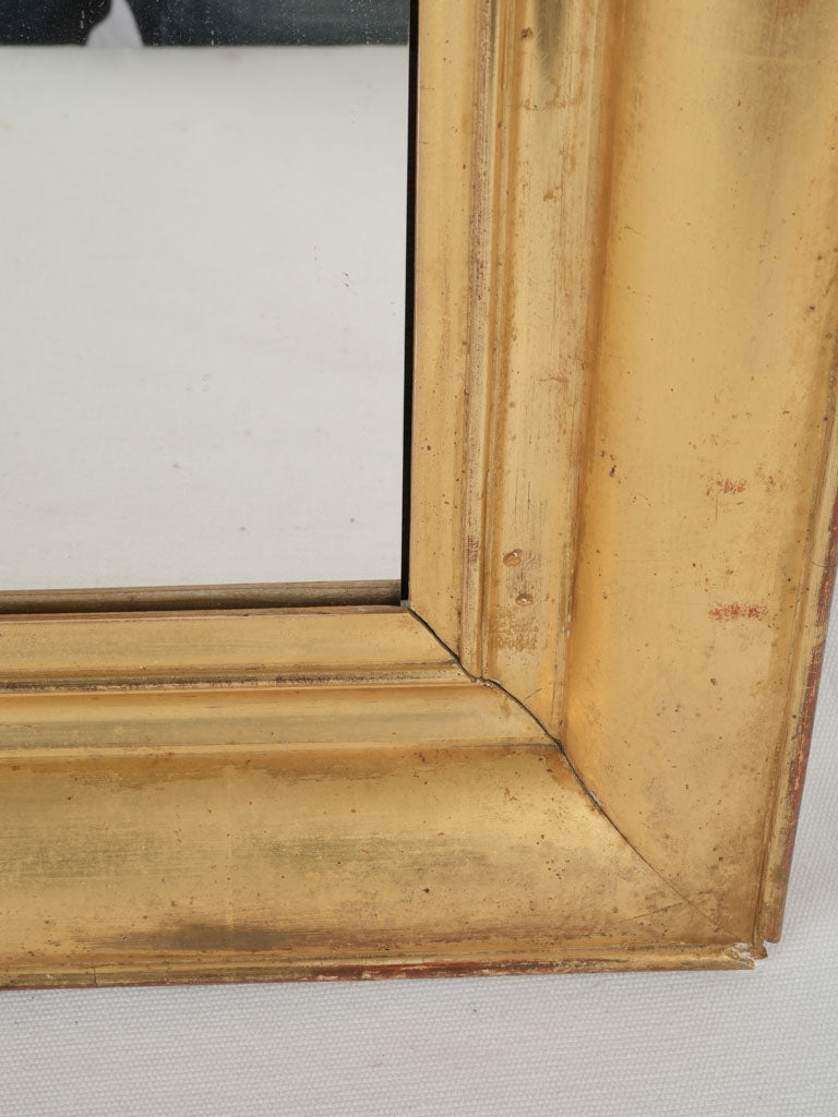 Refined gold leaf rectangular mirror