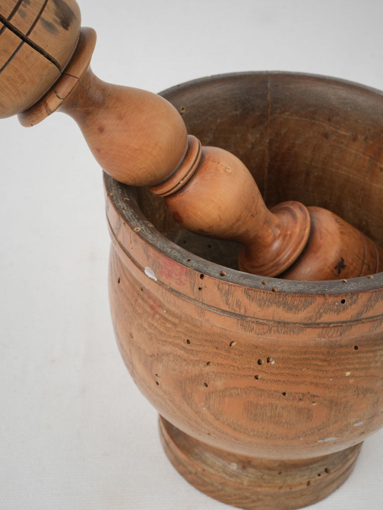 Classic French wooden Mortar & Pestle