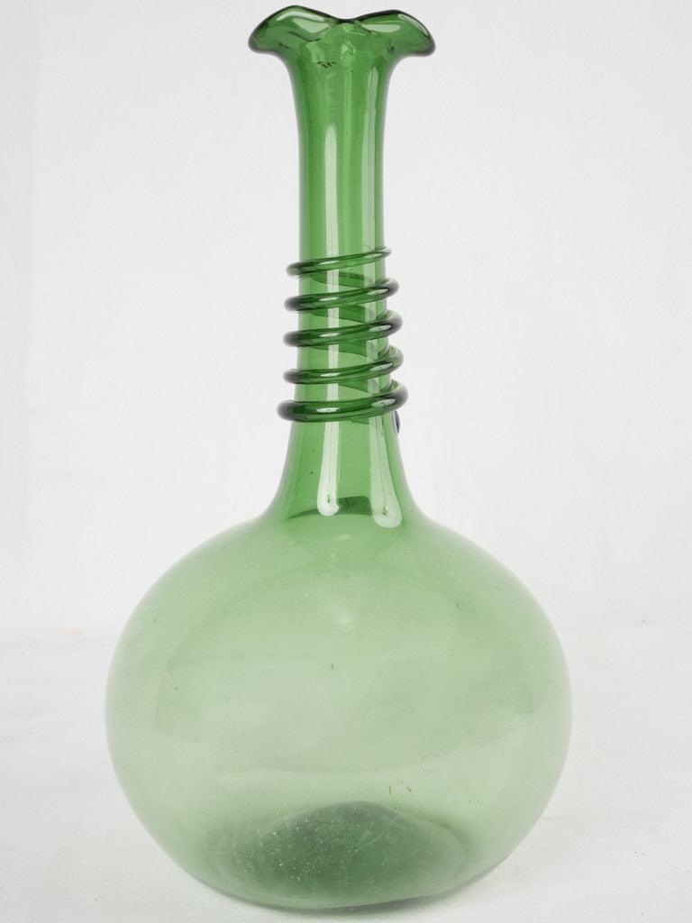 1940s blown glass vase - green 15"