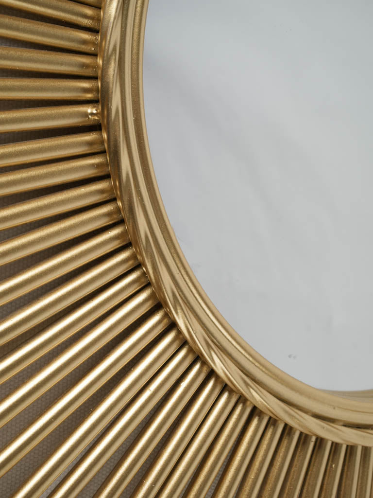 Contemporary gold frame sunburst mirror