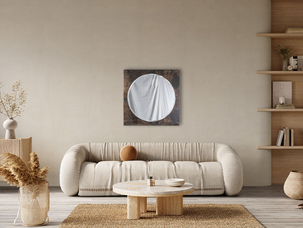 Chic mid-century modern circular mirror