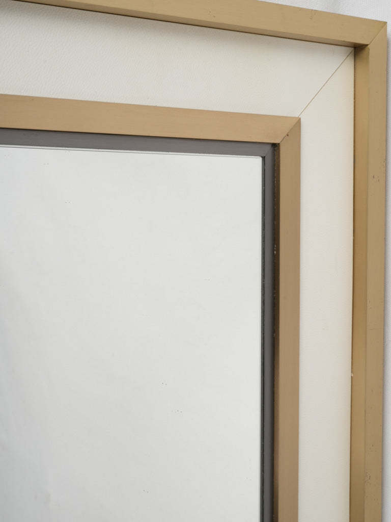 Stylish white Skai square mirror