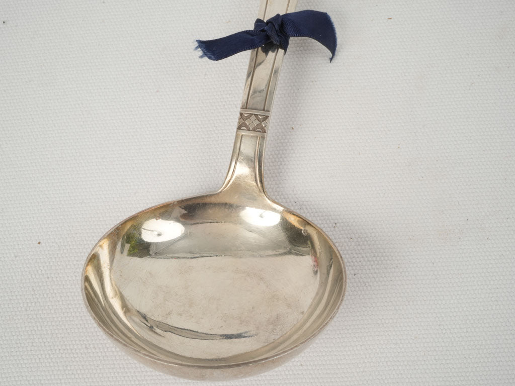 Vintage Silver-Plated Geometric Soup Ladle